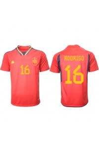Spanje Rodri Hernandez #16 Voetbaltruitje Thuis tenue WK 2022 Korte Mouw